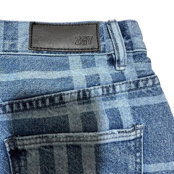 Zee Gee Why Womens Size 26 Blue Denim High Rise A-Line “Check Me Out” Skirt NWT - Picture 4 of 7